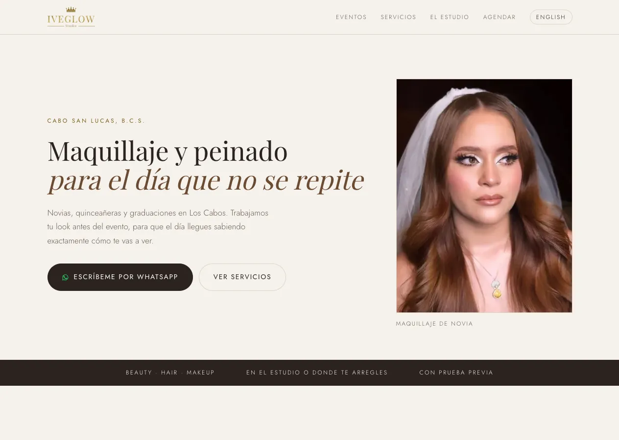 Página de inicio del sitio de Iveglow Studio